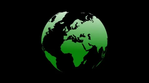 Green Glowing World Globe 4K Animation Stock Footage 321040563