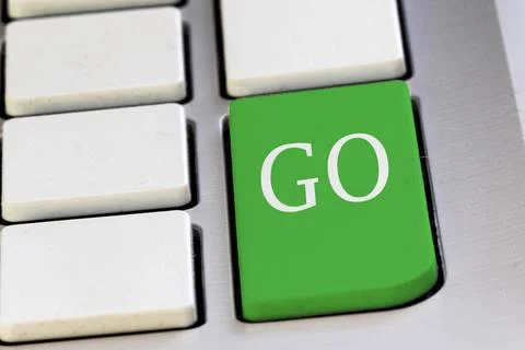 Green Go Button on a keyboard Stock Photos