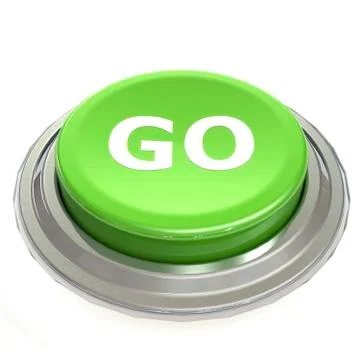 Green go button with metal ring Stock Illustration