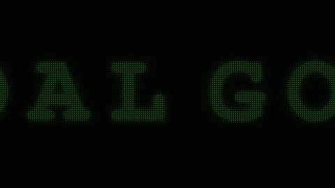 Green goal text on black background. Stock-Footage 337011812