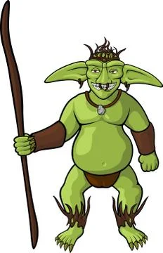 Green goblin shaman Stock Illustration