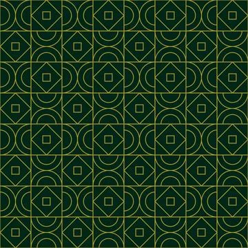 Green Gold Artdeco Seamless Pattern Stock Illustration