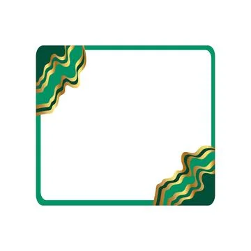 Green gold certificate border Stock Illustration