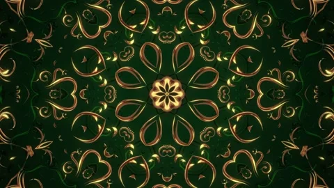 Green &amp; Gold Goddess Pattern Video stock 263811932