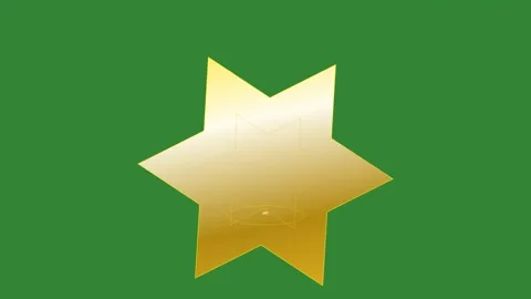 Green Gold Star Arrow Horizontal 16:9 Green Screen Video stock 340458736