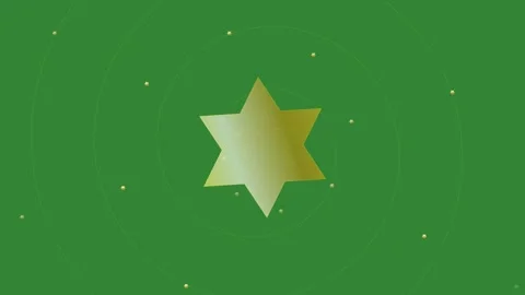 Green Gold Star Circle Horizontal 16:9 Green Screen Video stock 340458739