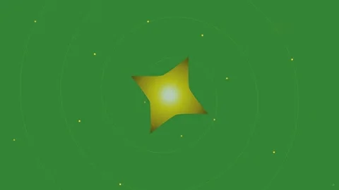 Green Gold Star Circle Horizontal 16:9 Green Screen 스톡 동영상 340462243
