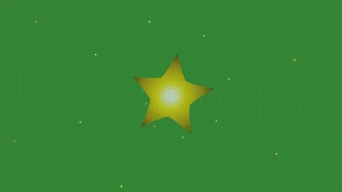 Green Gold Star Circle Horizontal 16:9 Green Screen Stock Footage 340462270