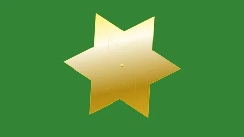 Green Gold Star Horizontal 16:9 Green Screen Video stock 340458728