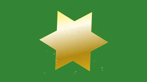 Green Gold Star Horizontal 16:9 Green Screen 스톡 동영상 340458731