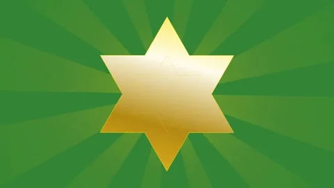 Green Gold Star Horizontal 16:9 Green Screen Stock-Footage 340458740