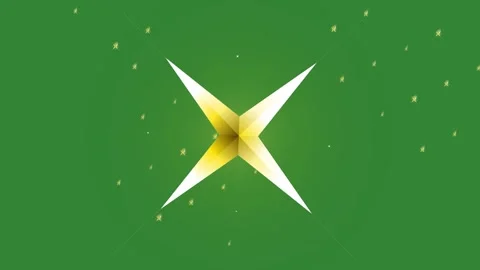Green Gold Star Horizontal 16:9 Green Screen Stock Footage 340462215