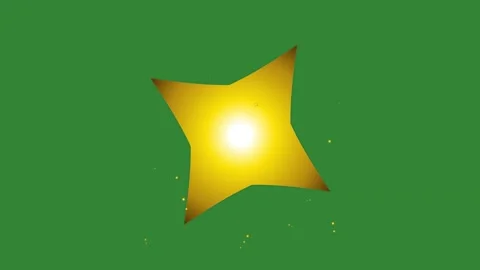 Green Gold Star Horizontal 16:9 Green Screen 스톡 동영상 340462236