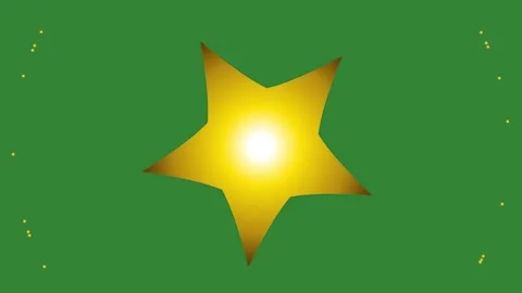 Green Gold Star Horizontal 16:9 Green Screen Stock Footage 340462258