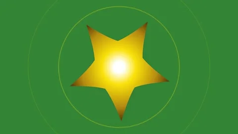 Green Gold Star Horizontal 16:9 Green Screen Stock Footage 340462269