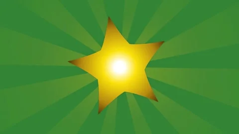 Green Gold Star Horizontal 16:9 Green Screen Stock Footage 340462275