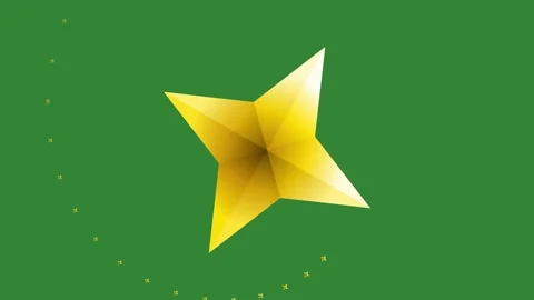 Green Gold Star Horizontal 16:9 Green Screen Stock Footage 340462290