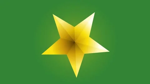 Green Gold Star Horizontal 16:9 Green Screen Stock Footage 340462299