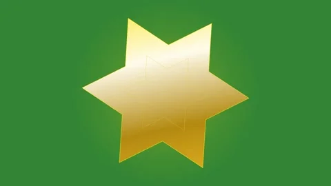 Green Gold Star Icon Horizontal 16:9 Green Screen Video stock 340458726
