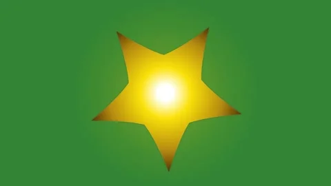 Green Gold Star Sun Horizontal 16:9 Green Screen Vídeo Stock 340462250