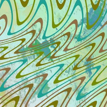 Green gold wave square waveform pattern waves lines wavelength illustration art Stock Illustration