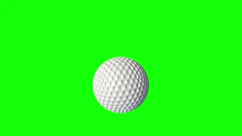 Green Golf and Ball and Screen on Green Screen Background Horizontal 16:9 Stock Footage 339347311