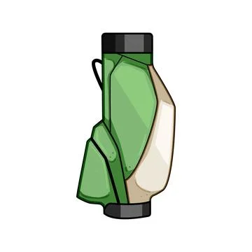 Green golf bag displaying sporting goods equipment Illustration