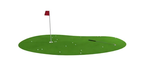 Green golf course animation. golf concept. isolate video Stock Footage 62814063