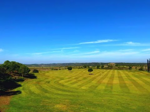 Green golf course in Ayamonte Stock Photos