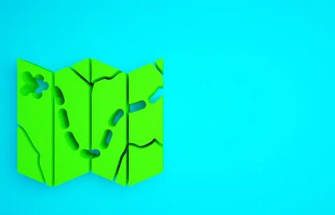Green Golf course layout icon isolated on blue background. Minimalism concept Stock Illustration