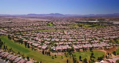 Green Golf Course in North Las Vegas Stock Footage 138182927