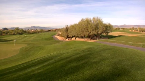 Green golf fairways with trees Video stock 125277347