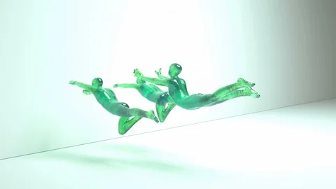 Green Goo Human Shapes Splashed onto Wall Stock Footage 115036898