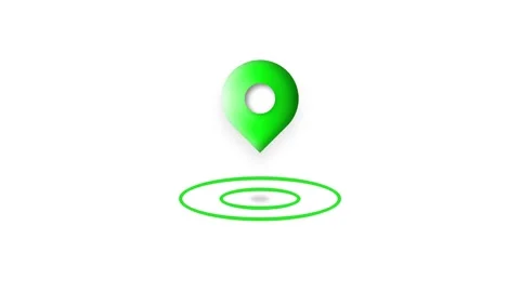 Green GPS Location Pin Icon Animation on White Background. Stock Footage 332948967
