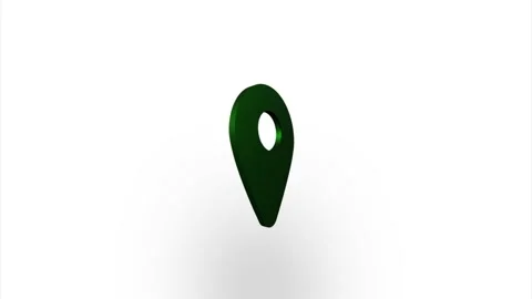 Green GPS location pointer icon flipping, rotation. Elegant 3d realistic light Stock Footage 159824379
