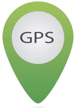 Green gps pointer icon Stock Illustration