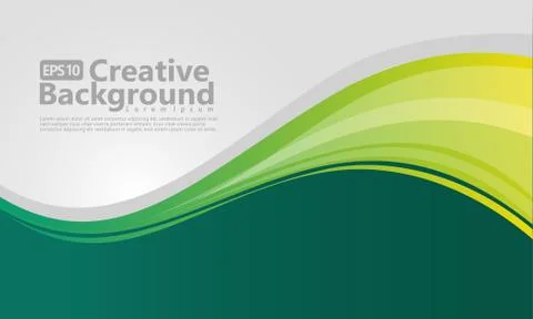 Green gradation wavy background 库存插图