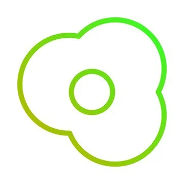 Green gradient abstract outlined cloud with circle Stock Illustration