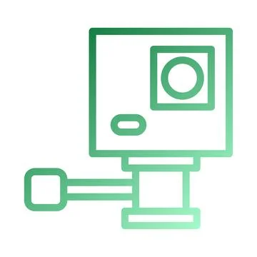 Green gradient action camera icon graphic design Stock Illustration
