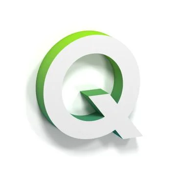 Green gradient and soft shadow letter Q Stock Illustration