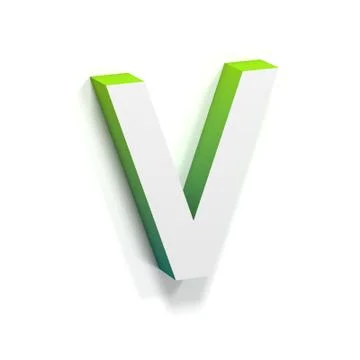 Green gradient and soft shadow letter V Stock Illustration