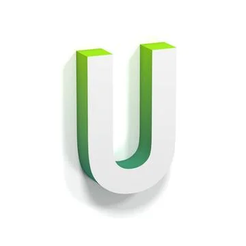 Green gradient and soft shadow letter U Green gradient and soft shadow fon... Stock Photos