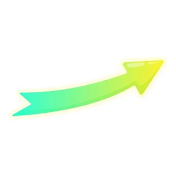 Green gradient arrow pointing up to the right 스톡 일러스트