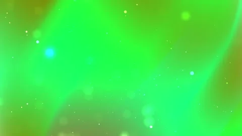 Green gradient background with glowing yellowgreen orbs and tiny white dots Video stock 293443121