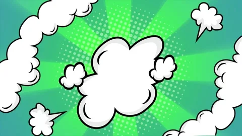 Green gradient background with vibrant comic style layout and explosive patterns Stock Footage 293047831