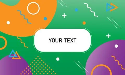 Green gradient background,shapes and geometric elements in memphis style. Stock Illustration