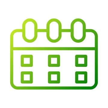 Green gradient calendar icon for schedule reminder イラスト素材