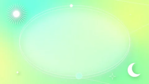 Green Gradient Celestial Background with Shooting Stars and Oval Frame Stock Footage 326707398
