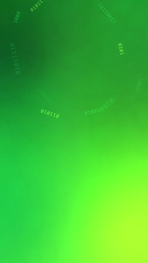 Green gradient with circular glowing binary code, Seamless Loop Stock Footage 341858152