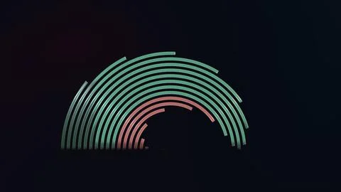 Green gradient concentric arc frosted texture abstract background 库存插图